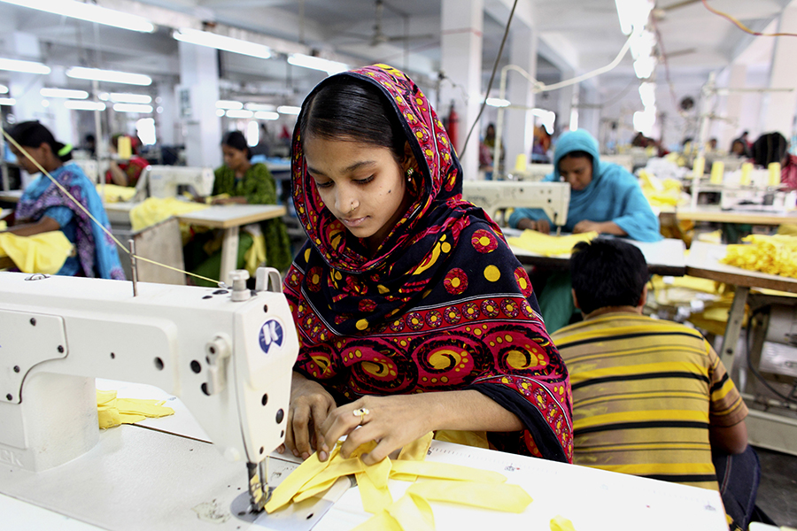 A garment worker in Bangladesh
